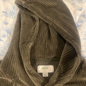 Aerie Olive Ribbed Hoodie